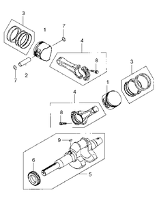 Part Location Diagram of KM-13029-2124 Cub Cadet ENGINE PISTON (.50)
